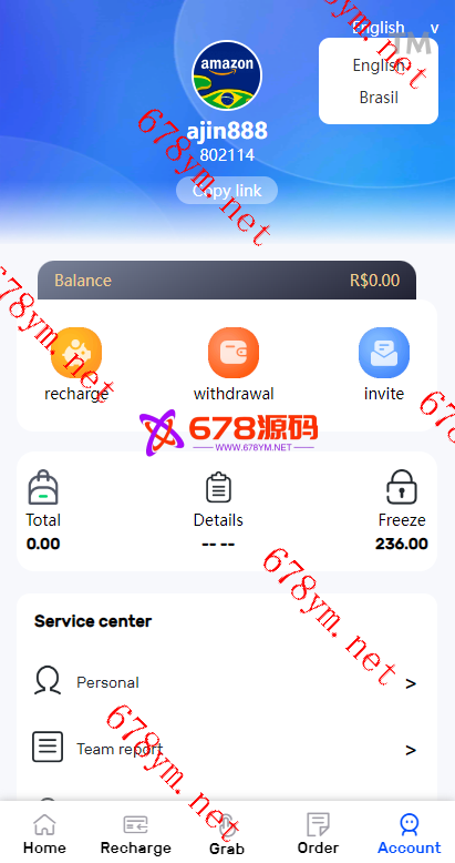 新版UI多语种亚马逊抢单刷单系统/订单自动匹配系统